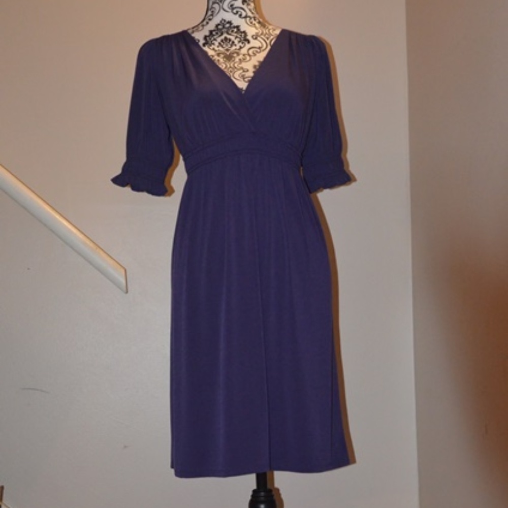 V-Neck Purple Dress